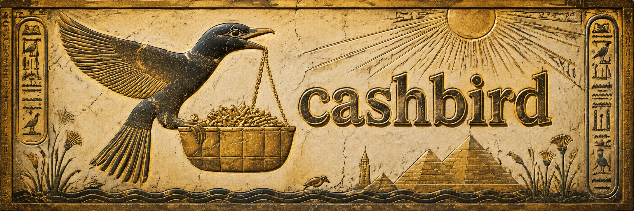 cashbird — ancient bird carrying gold on Robinhood Chain